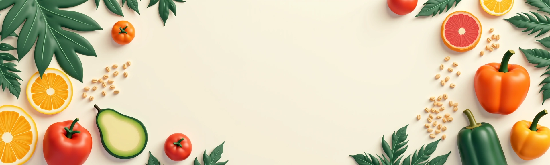 Inspirativní obrázek s prvky zdravé stravy a symboly spokojenosti